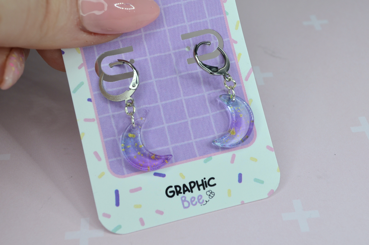 Celestial Crescent Moon Earrings - Available in many colors