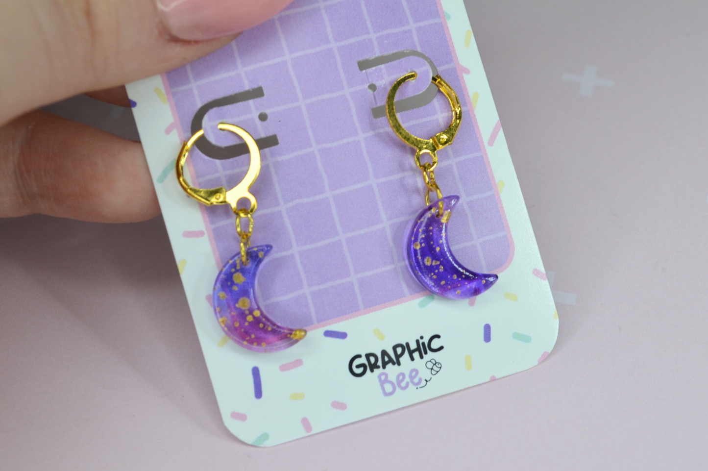Celestial Crescent Moon Earrings - Available in many colors