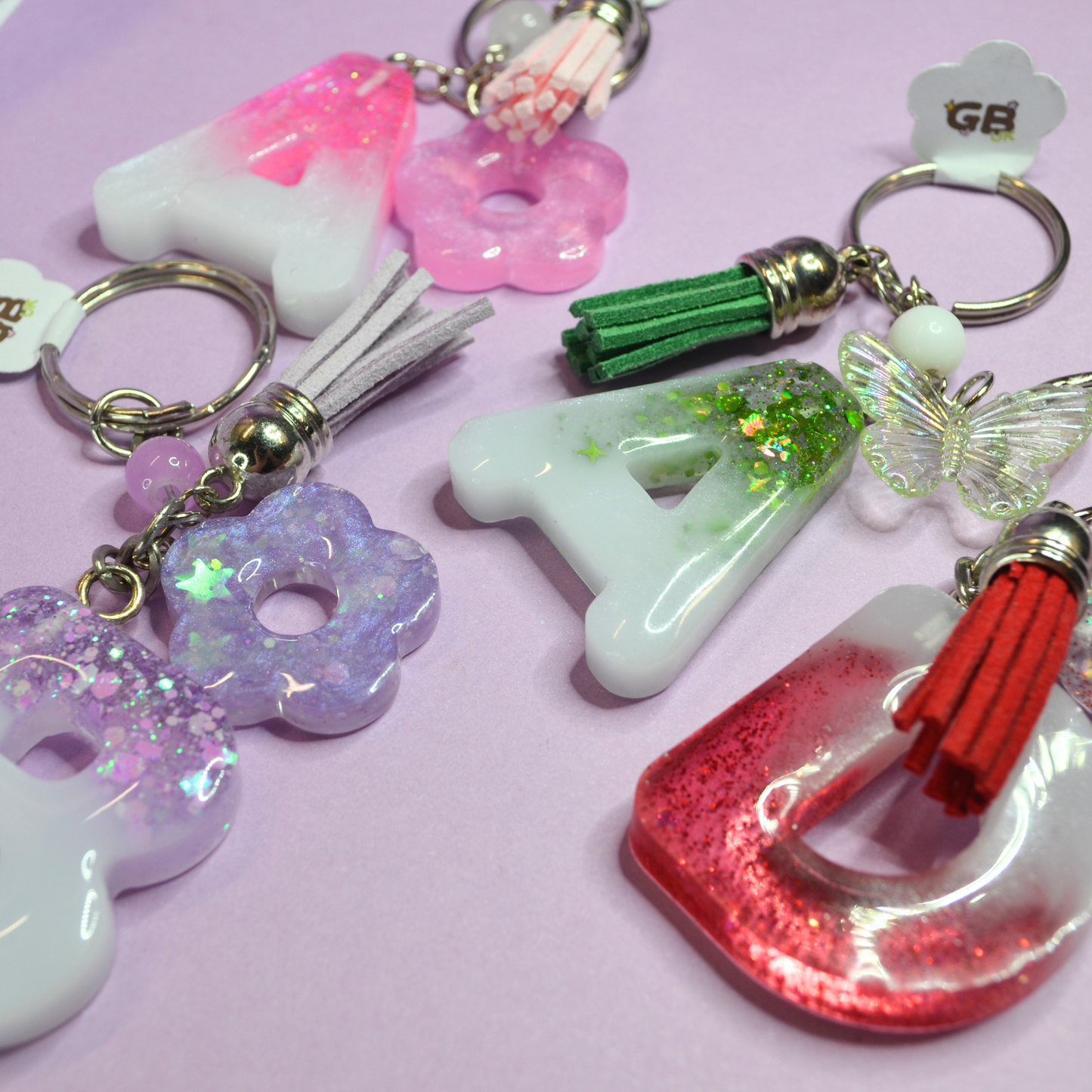 H - Letter Resin Keyring - Various Styles Available