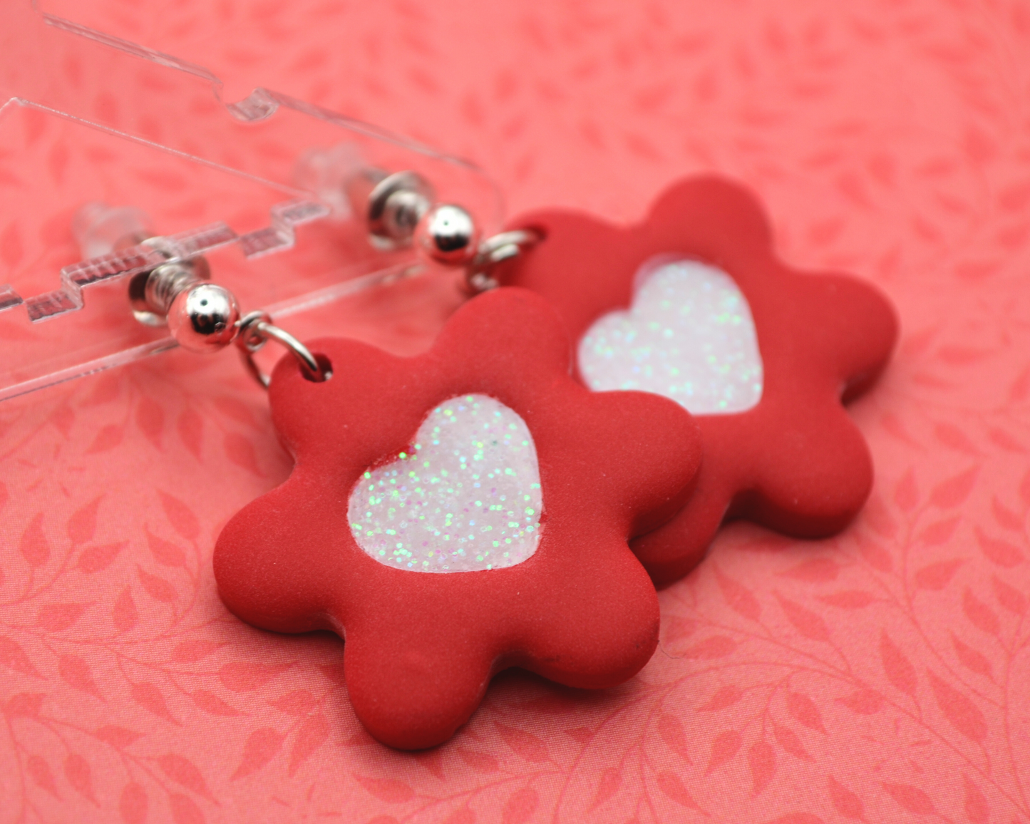 Heart Frame Cookie Dangle Clay Earrings