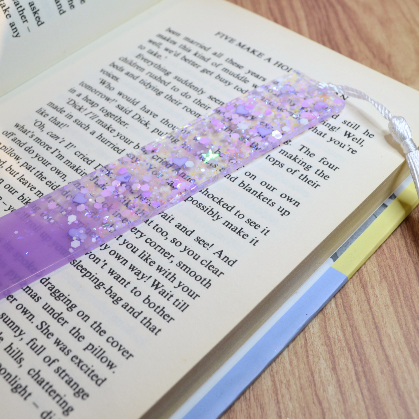 Lilac Purple Confetti Resin Bookmark
