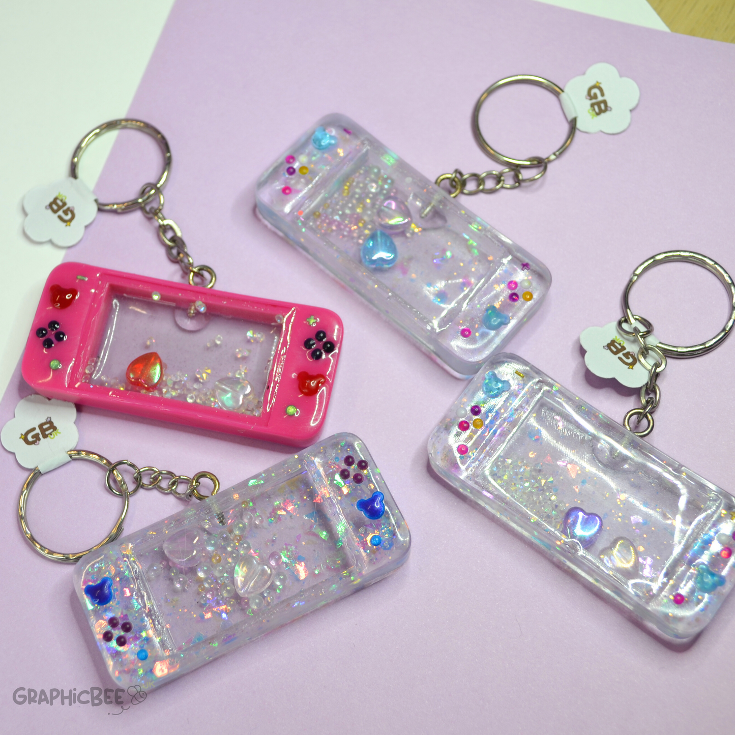 Game Console Sensory Shaker Resin Keyring