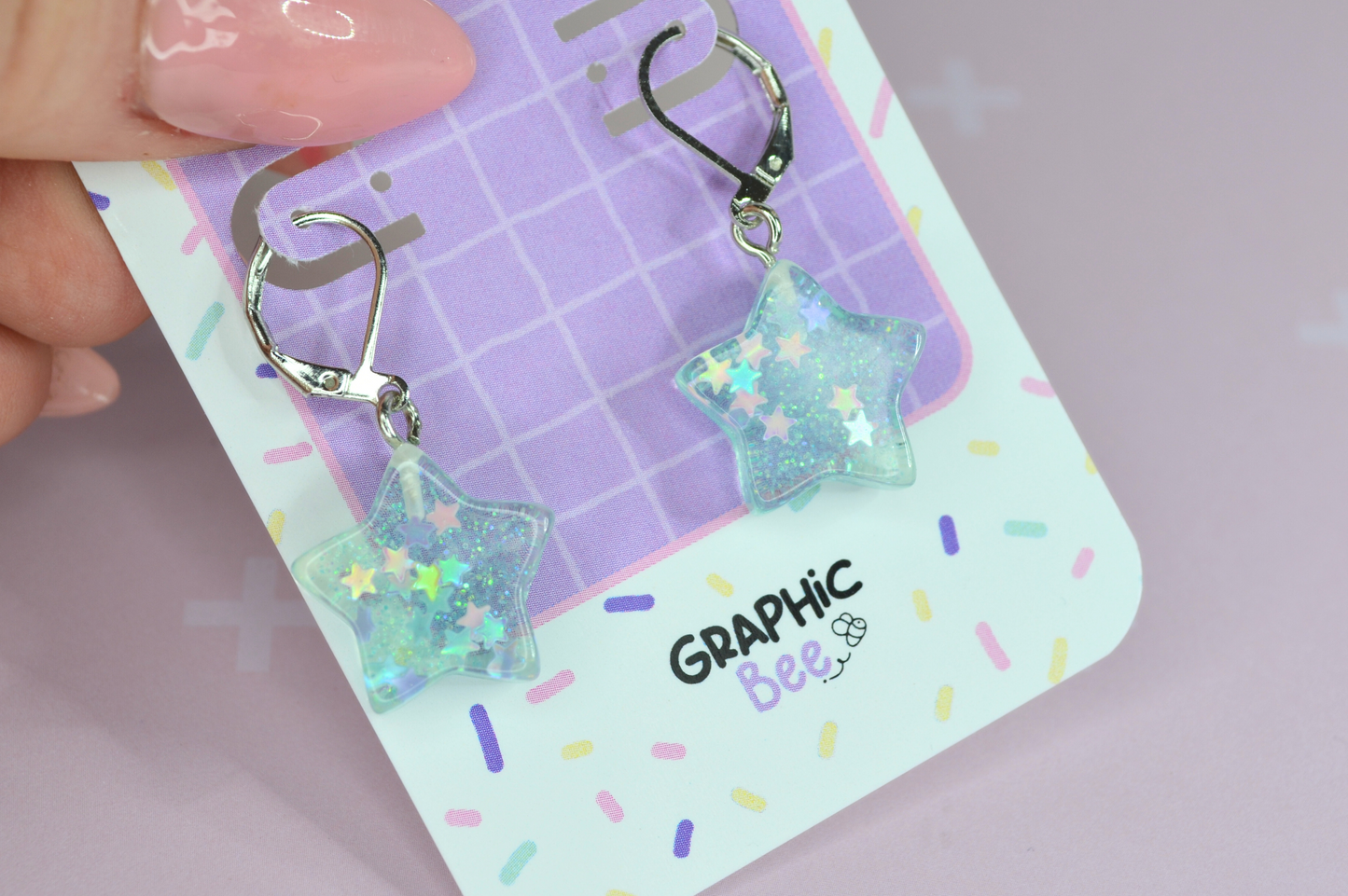 Sparkling Star Glitter Earrings