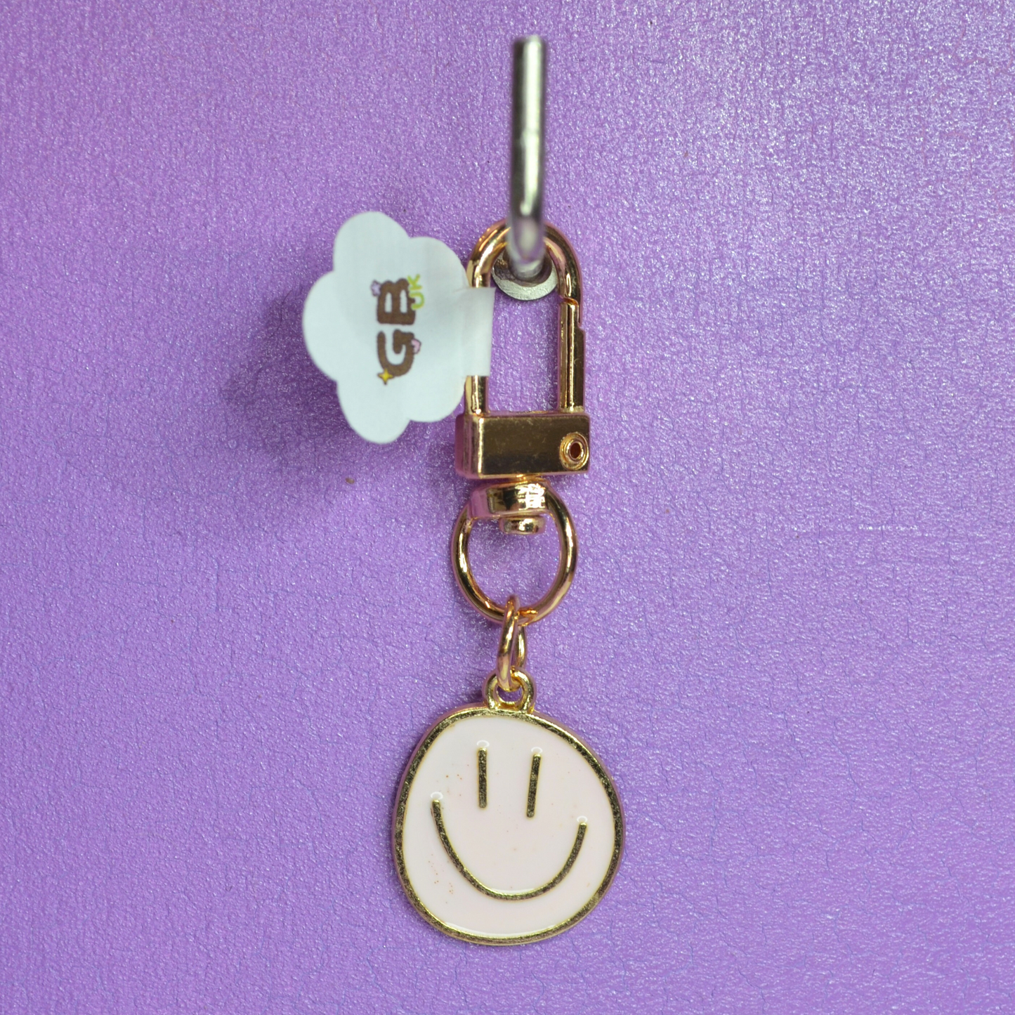 Happy Face Enamel Keyring - Various Colors Available