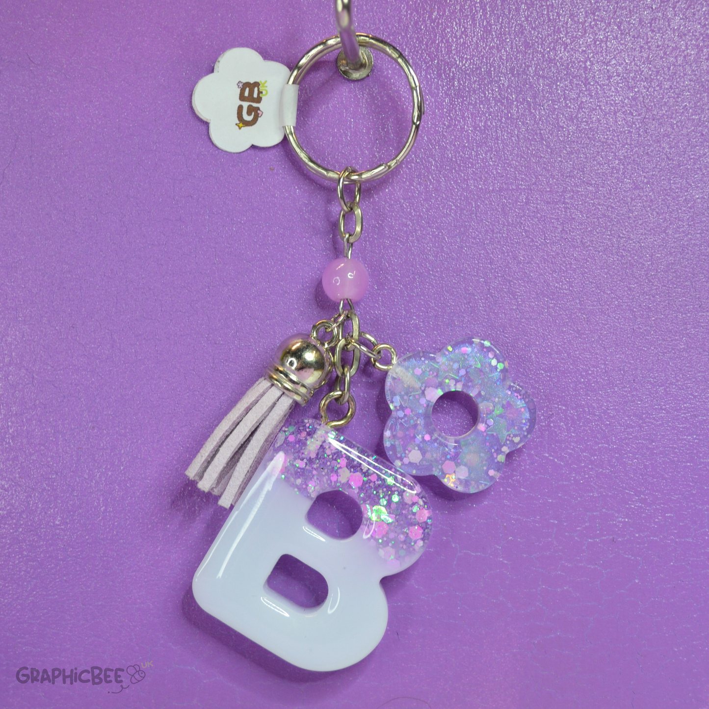 B - Letter Resin Keyring - Various Styles Available