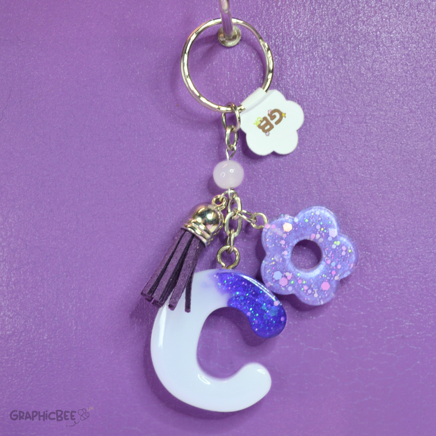 C - Letter Resin Keyring - Various Styles Available