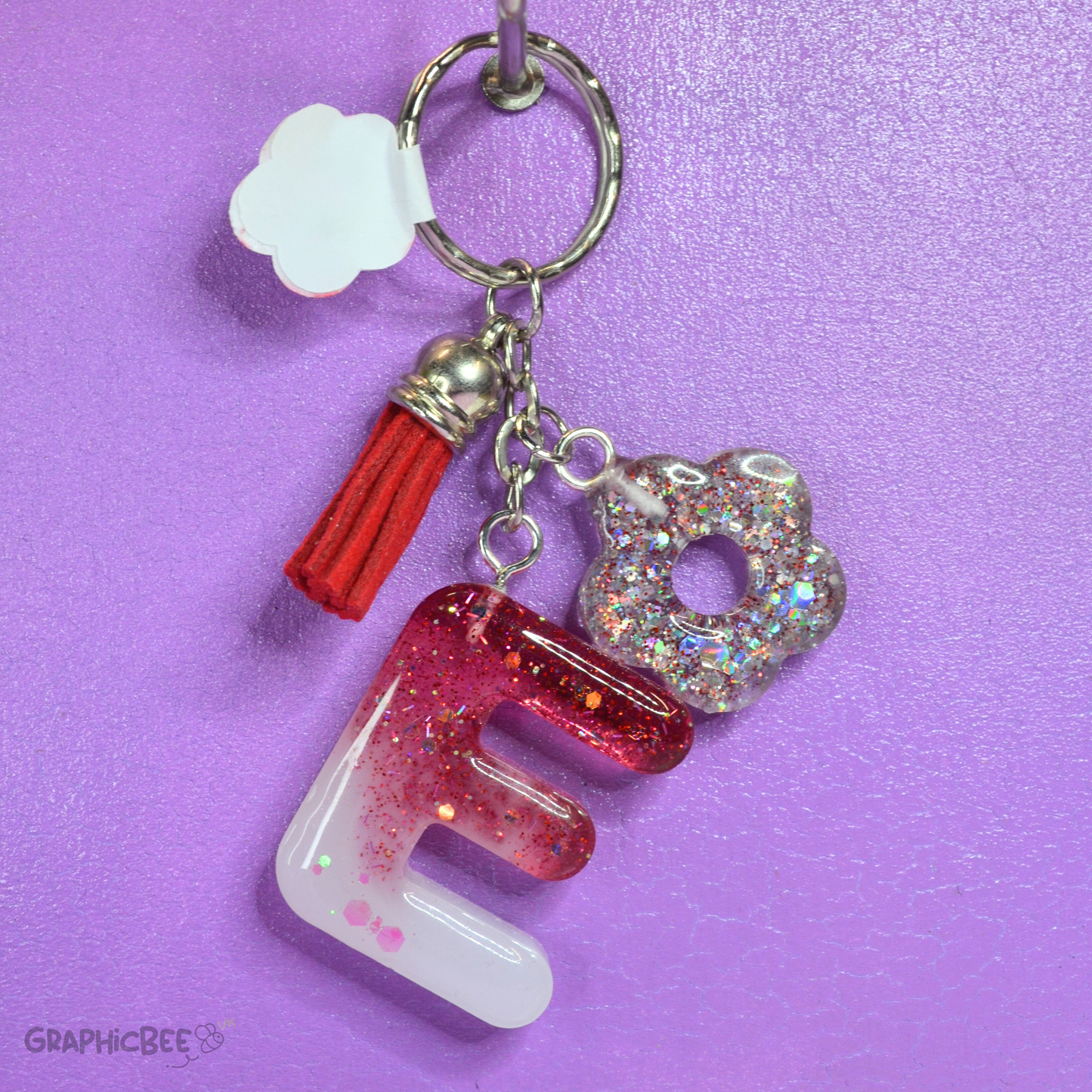 E - Letter Resin Keyring - Various Styles Available
