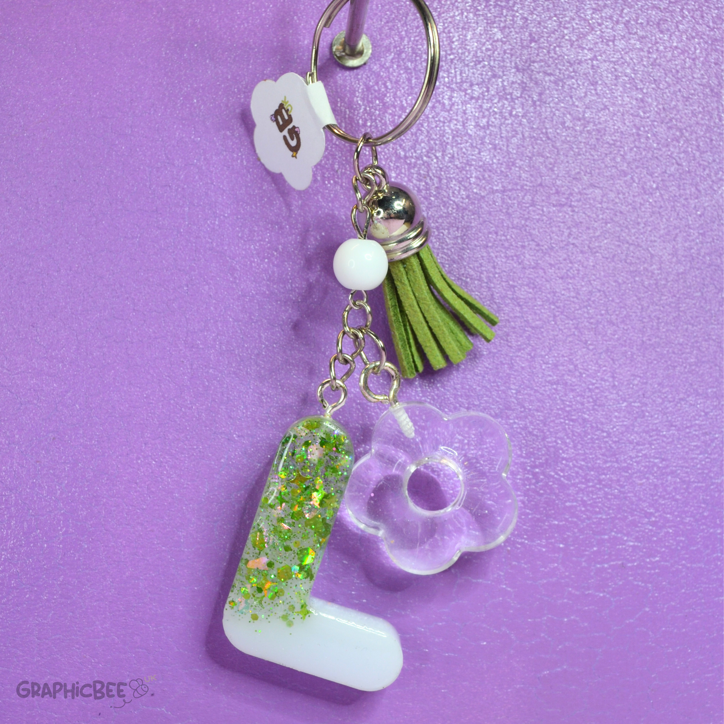 L - Letter Resin Keyring - Various Styles Available