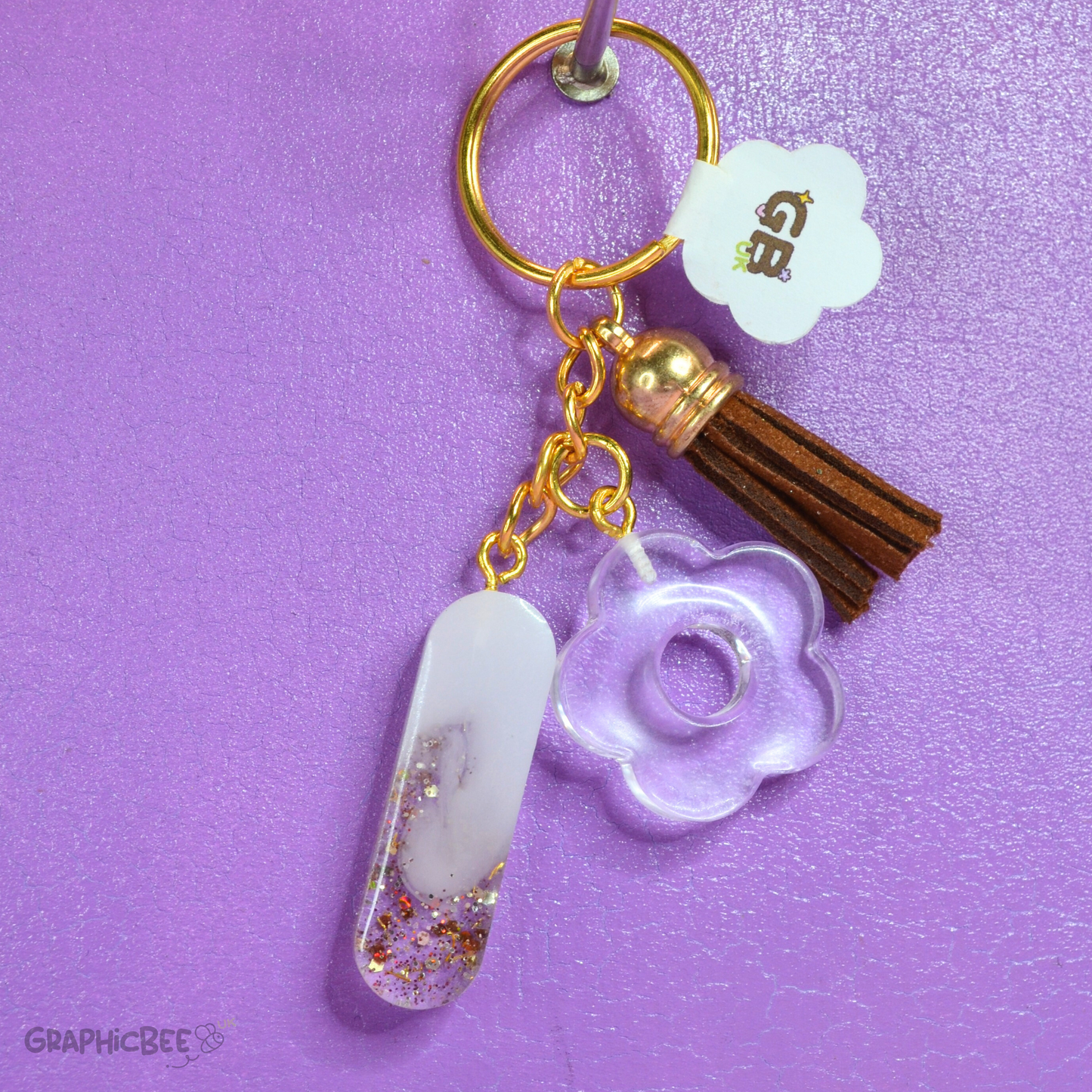 I - Letter Resin Keyring - Various Styles Available