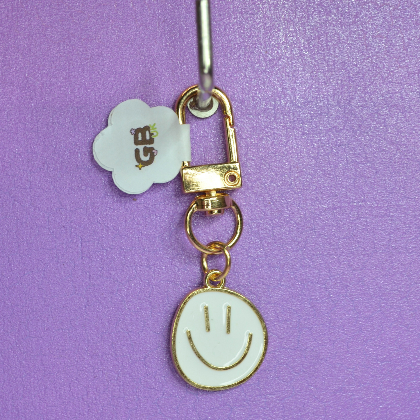 Happy Face Enamel Keyring - Various Colors Available