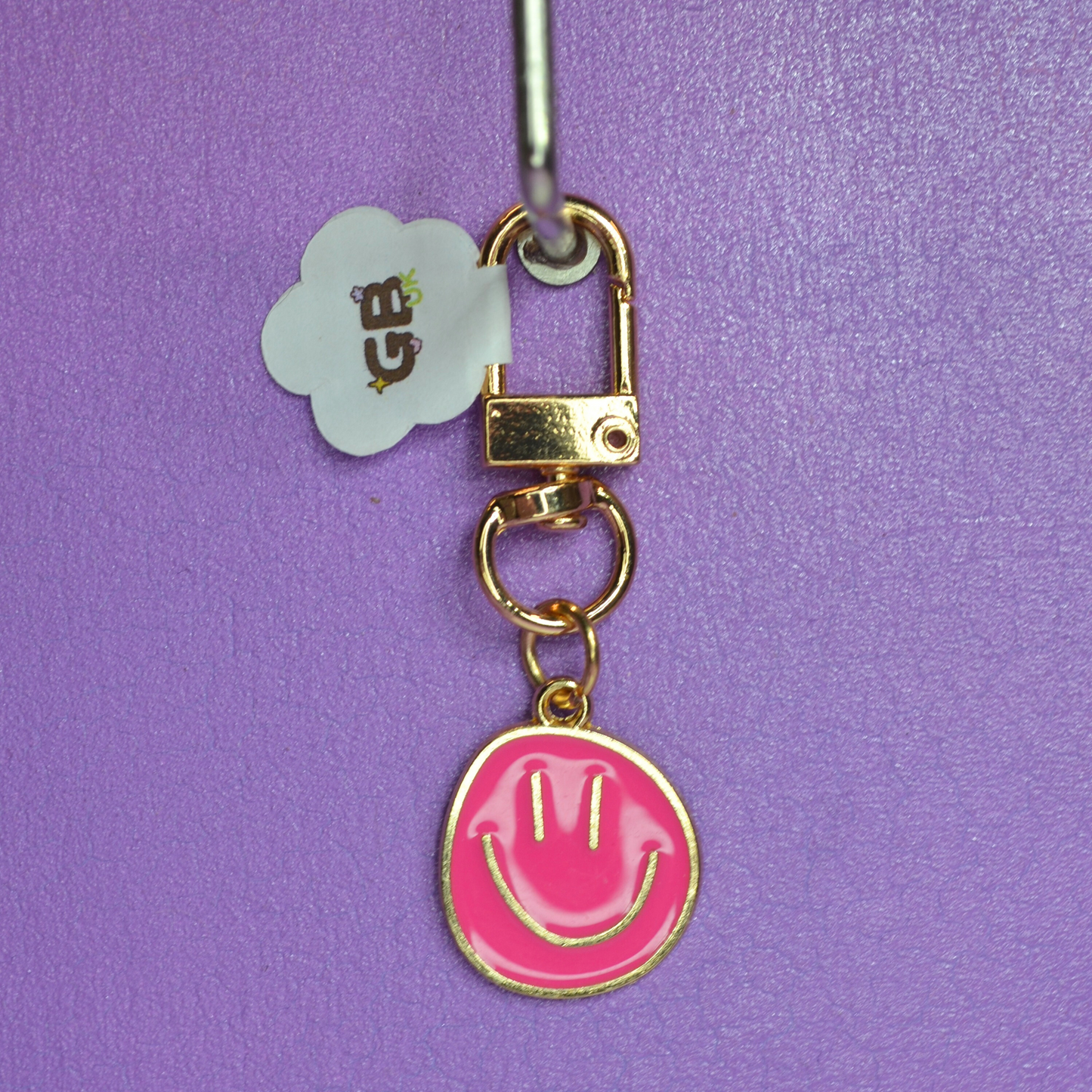 Happy Face Enamel Keyring - Various Colors Available