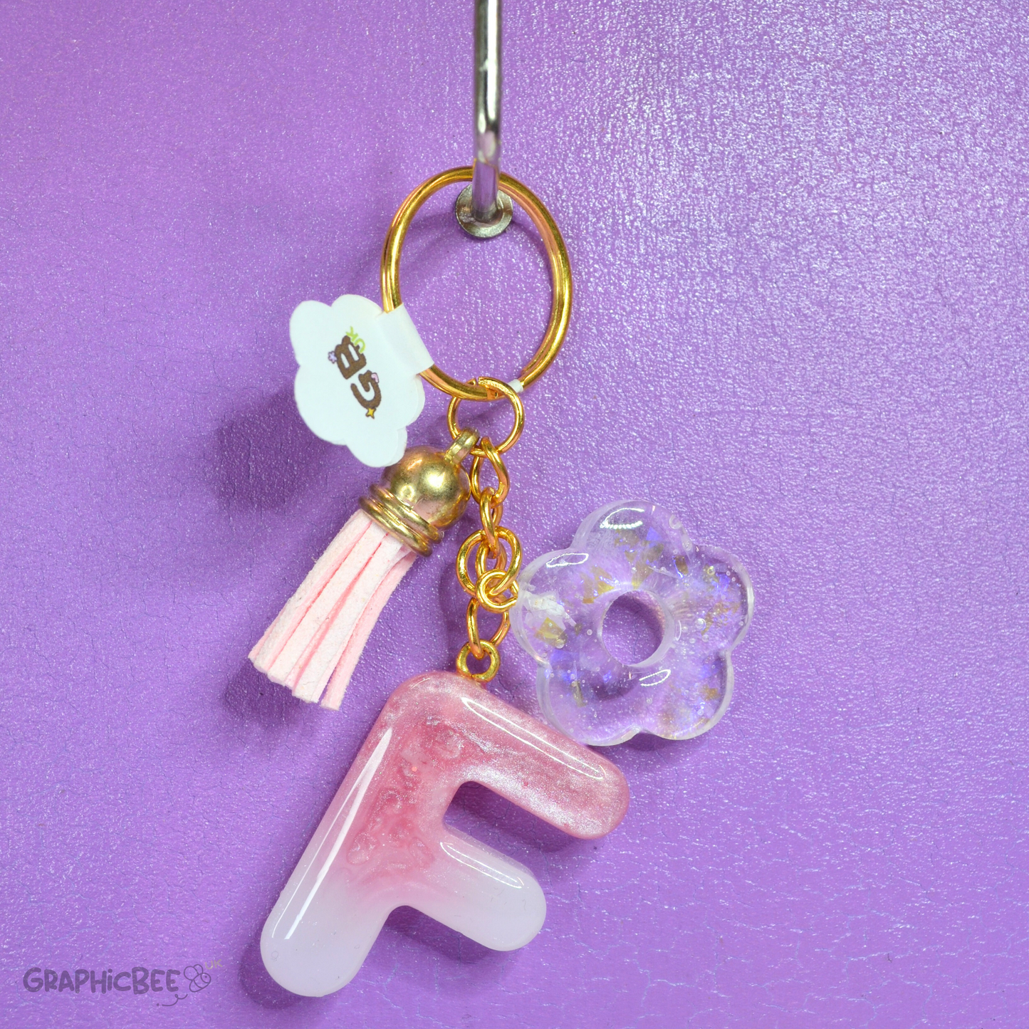 F - Letter Resin Keyring - Various Styles Available
