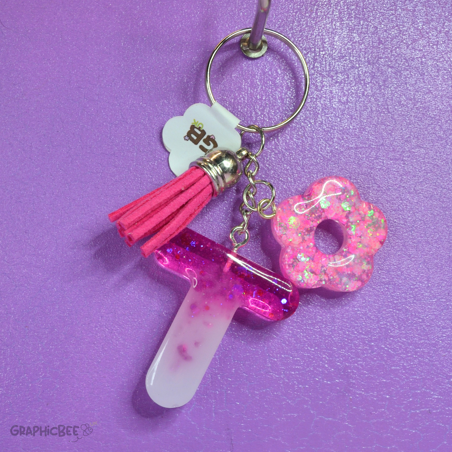 T - Letter Resin Keyring - Various Styles Available