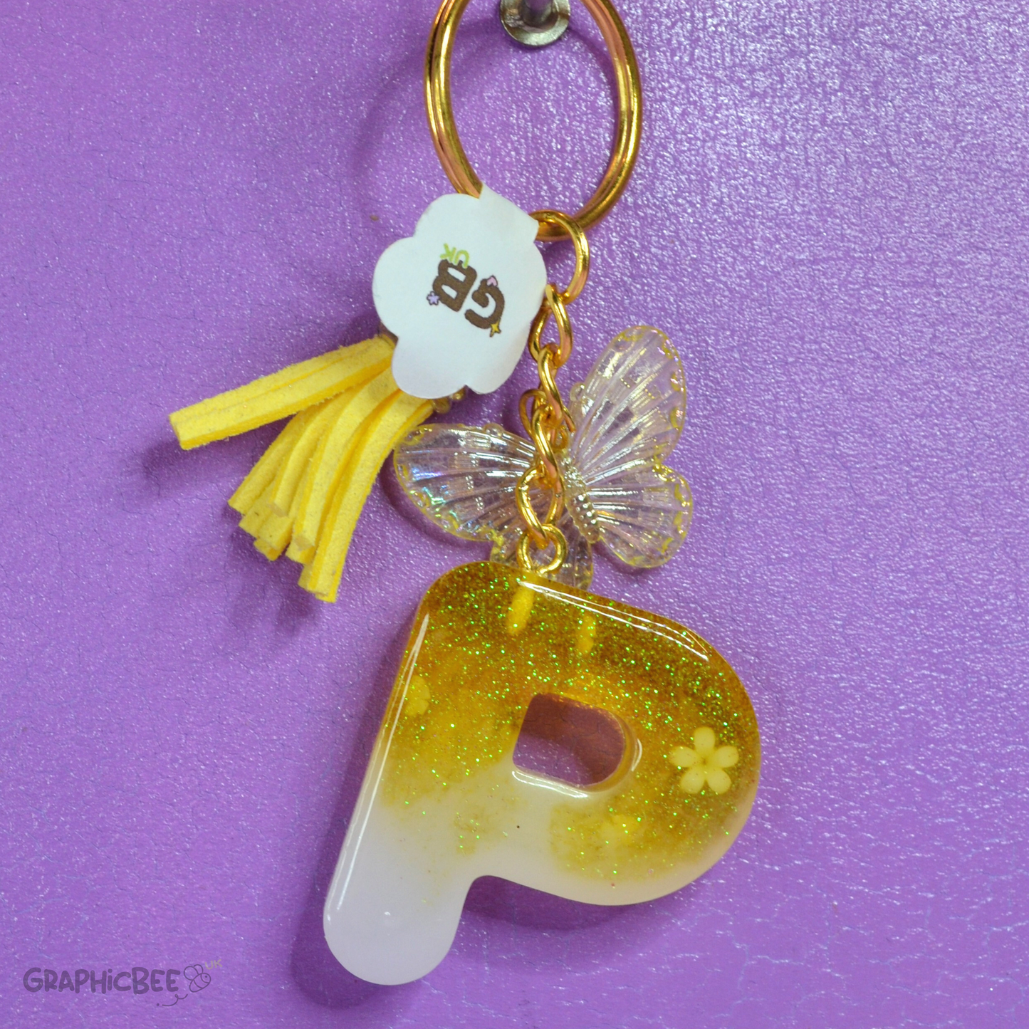 P - Letter Resin Keyring - Various Styles Available