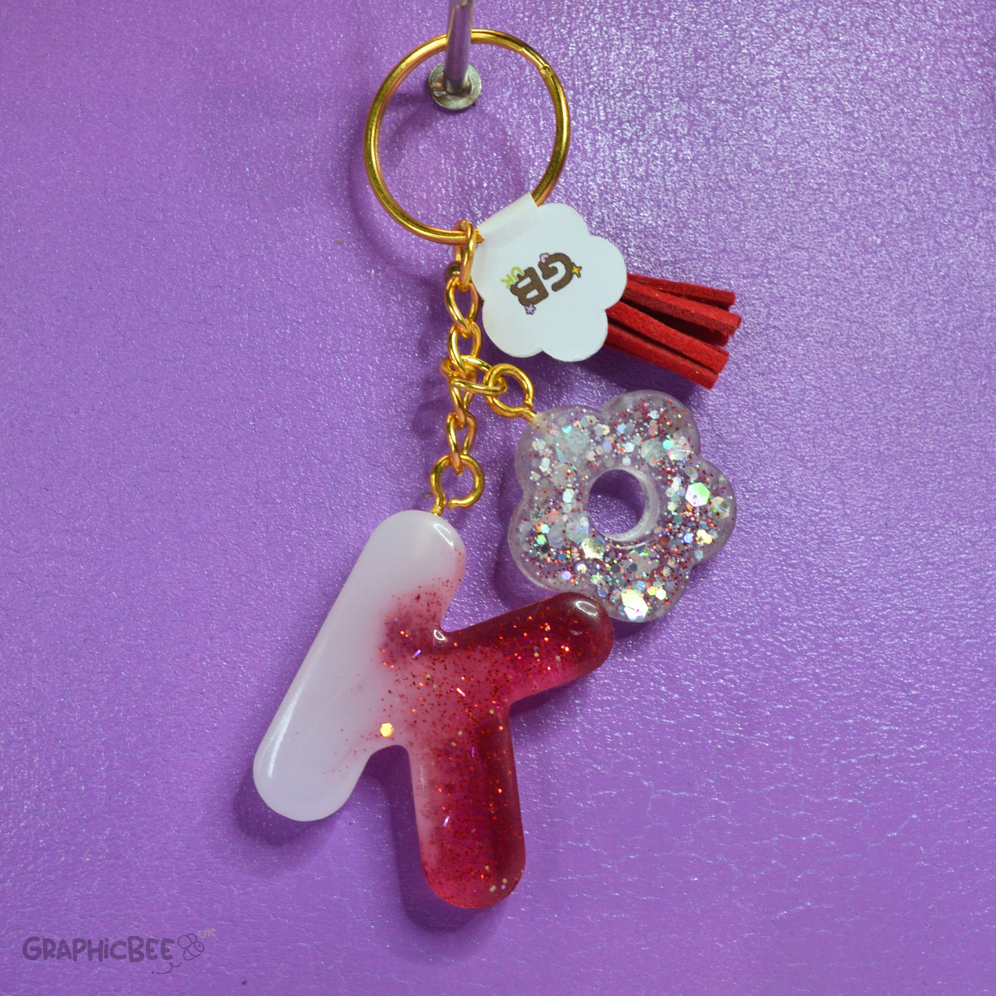 K - Letter Resin Keyring - Various Styles Available