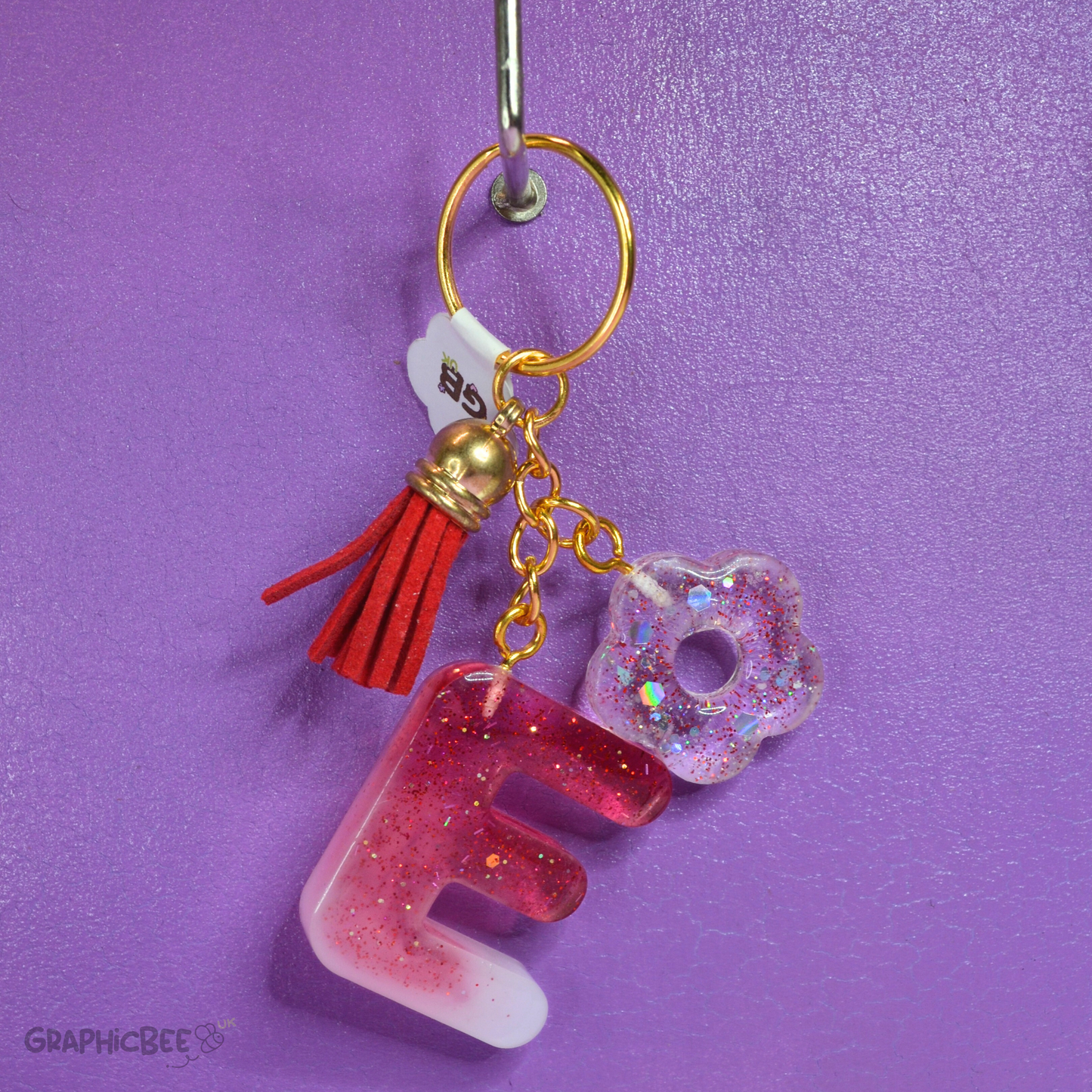 E - Letter Resin Keyring - Various Styles Available