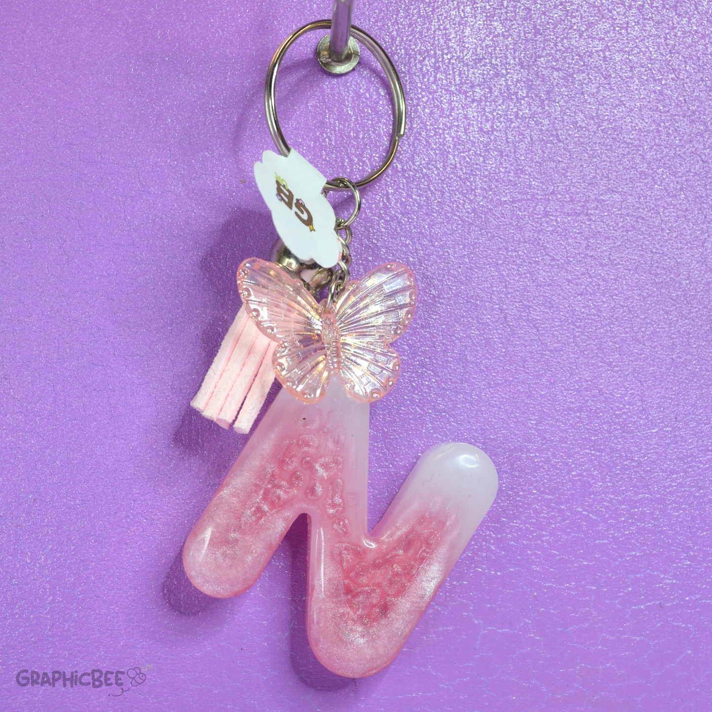 N - Letter Resin Keyring - Various Styles Available