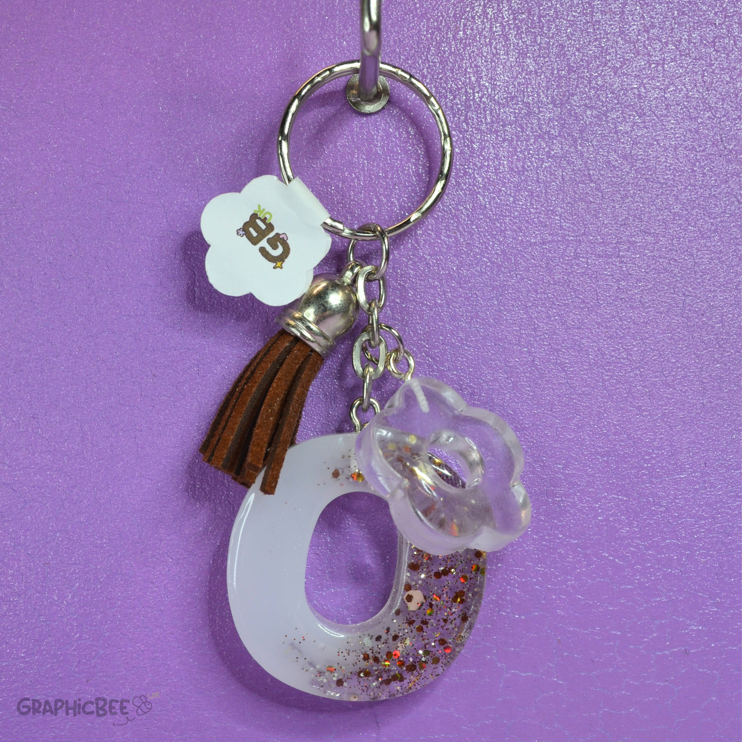 O - Letter Resin Keyring - Various Styles Available