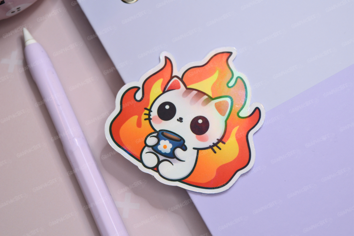 Everything is fine cat sticker