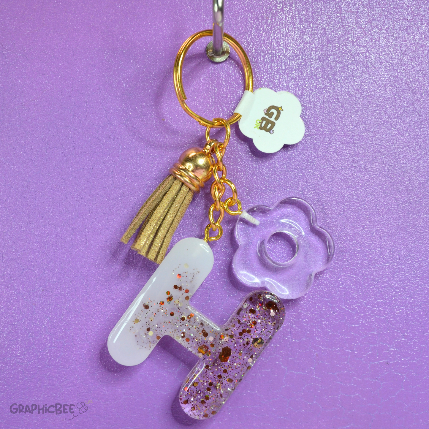 H - Letter Resin Keyring - Various Styles Available