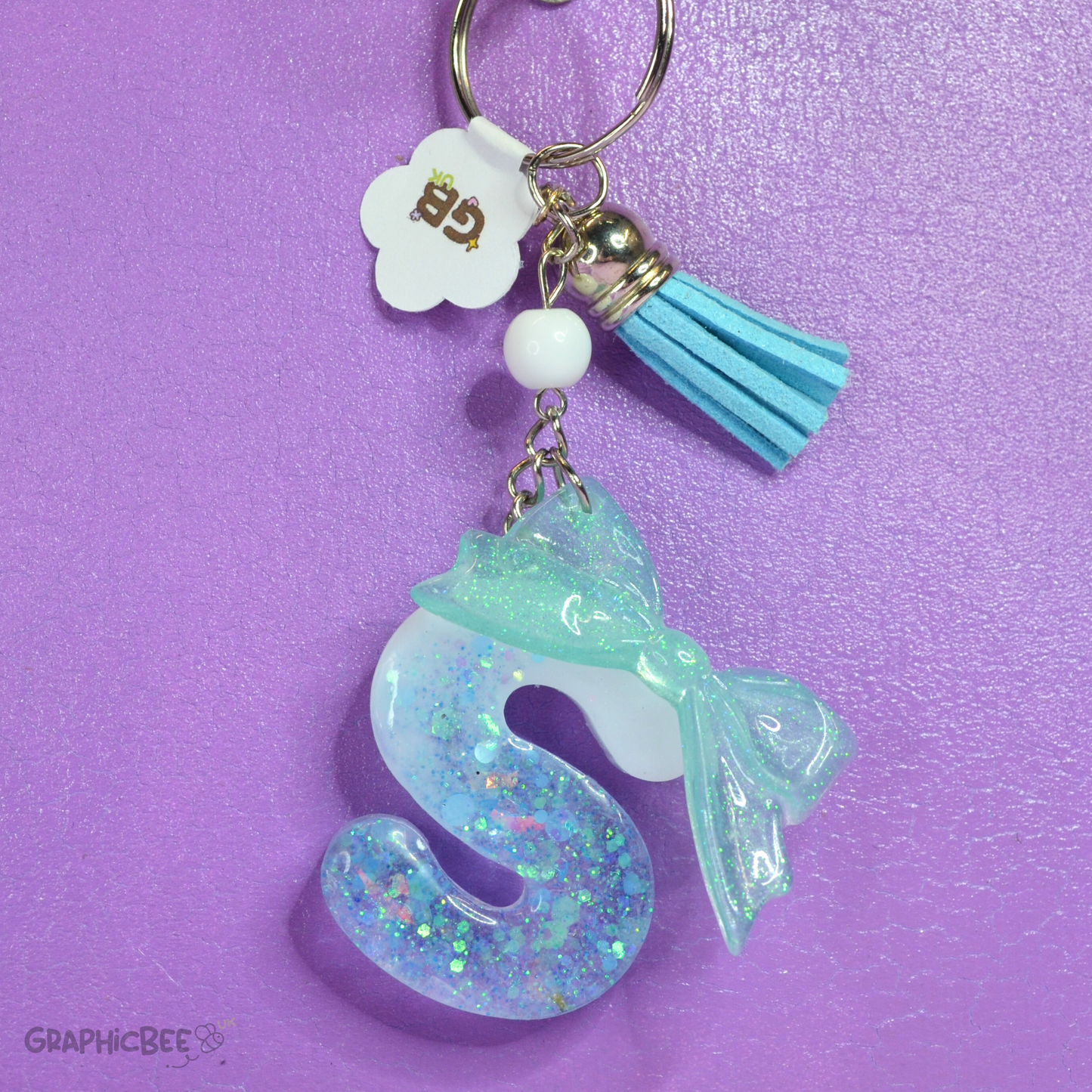 S - Letter Resin Keyring - Various Styles Available