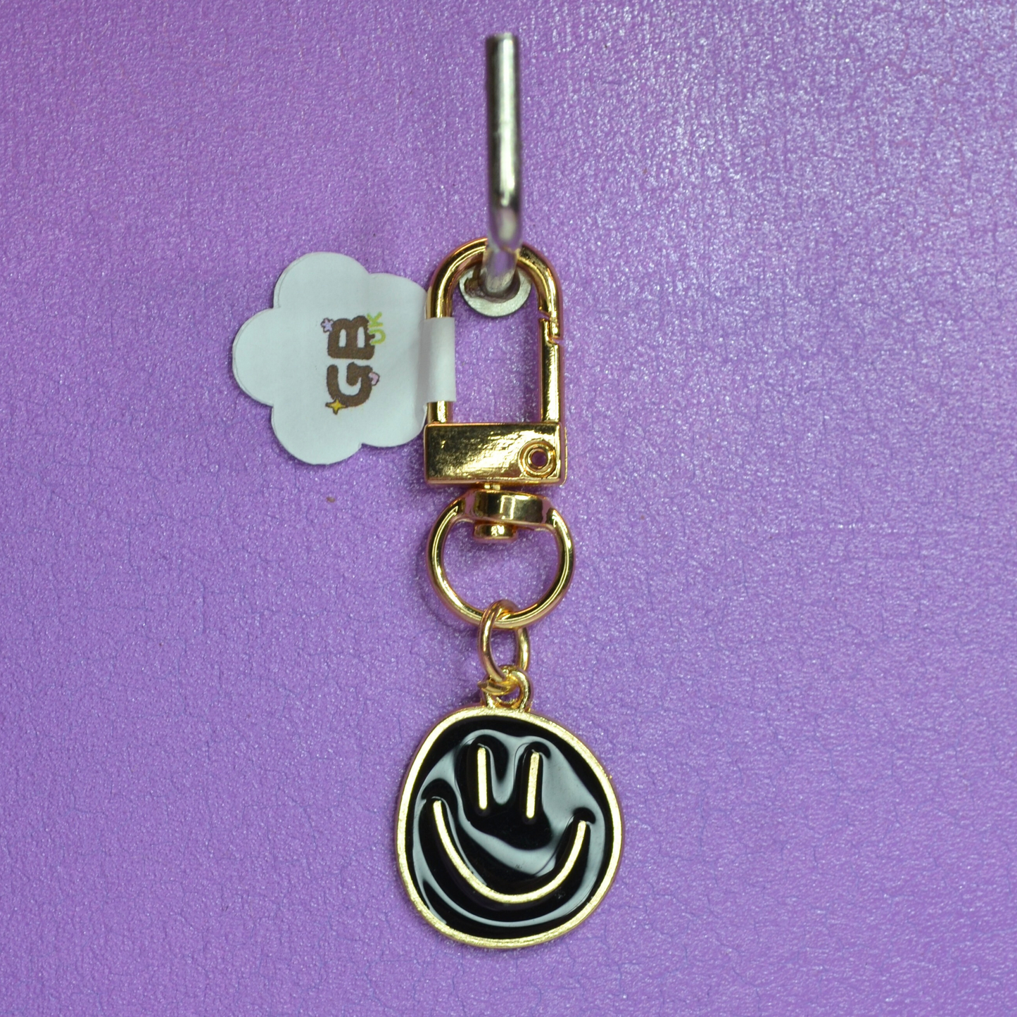 Happy Face Enamel Keyring - Various Colors Available