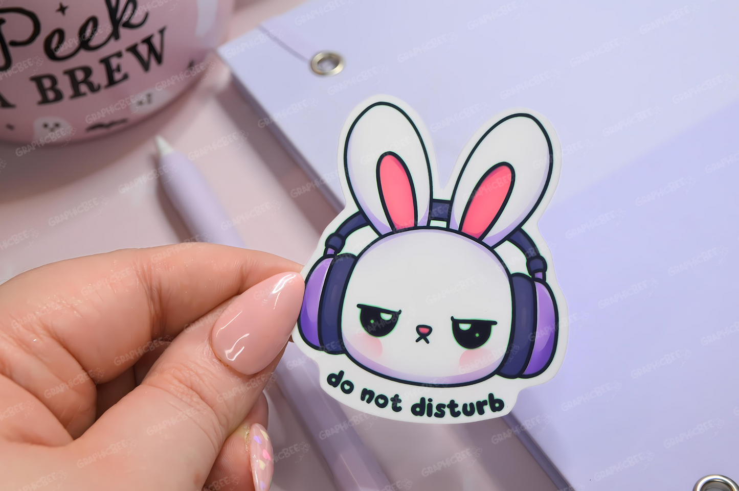 Do Not Disturb Bunny Sticker