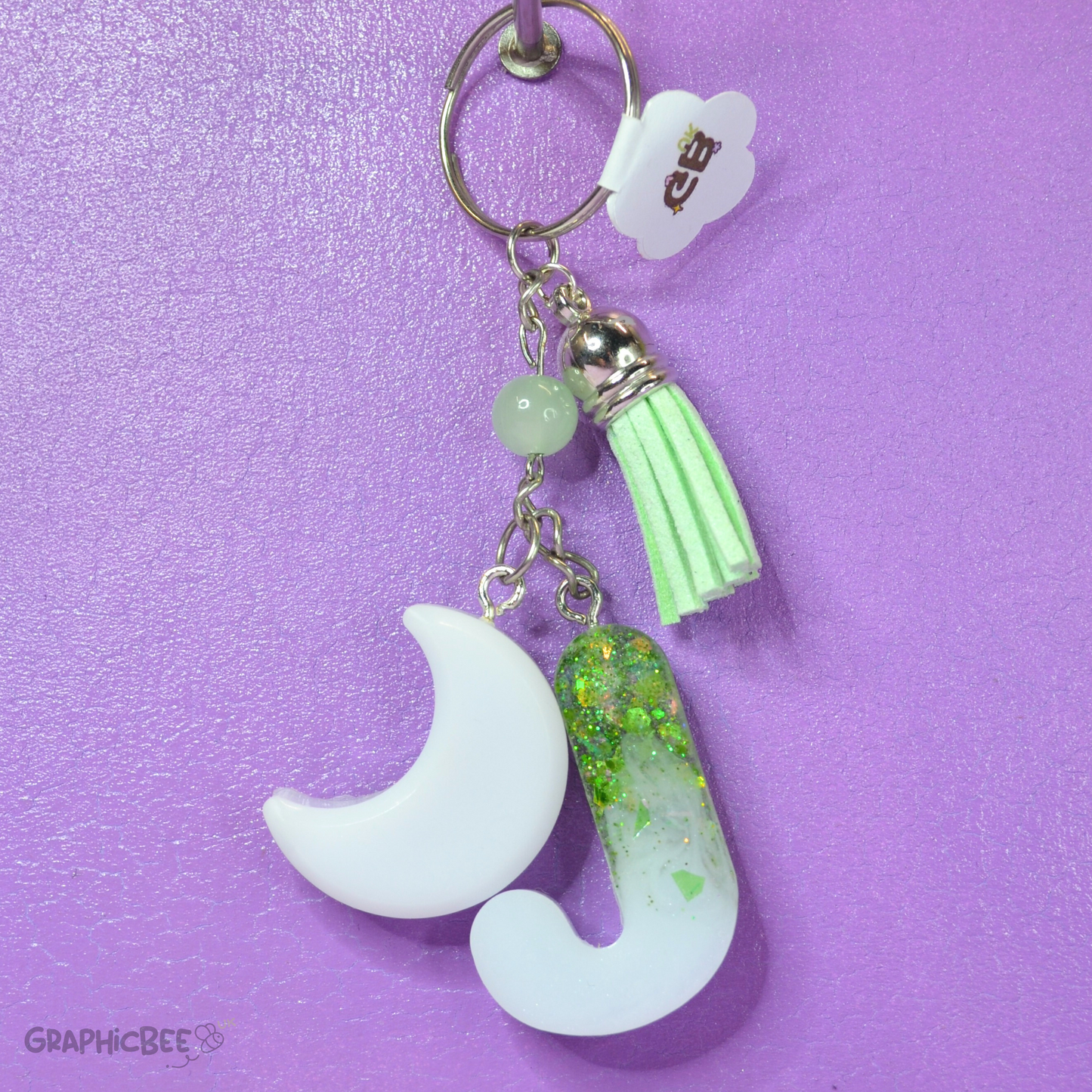 J - Letter Resin Keyring - Various Styles Available