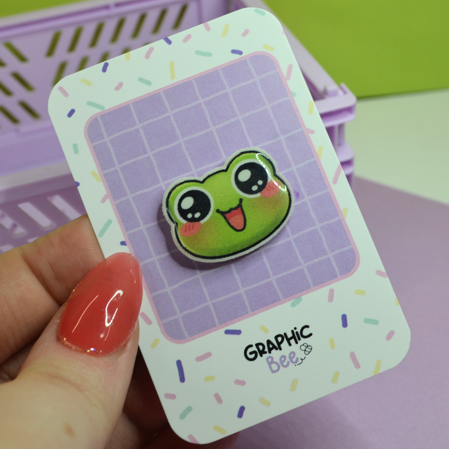 Froggy Face Resin Pin