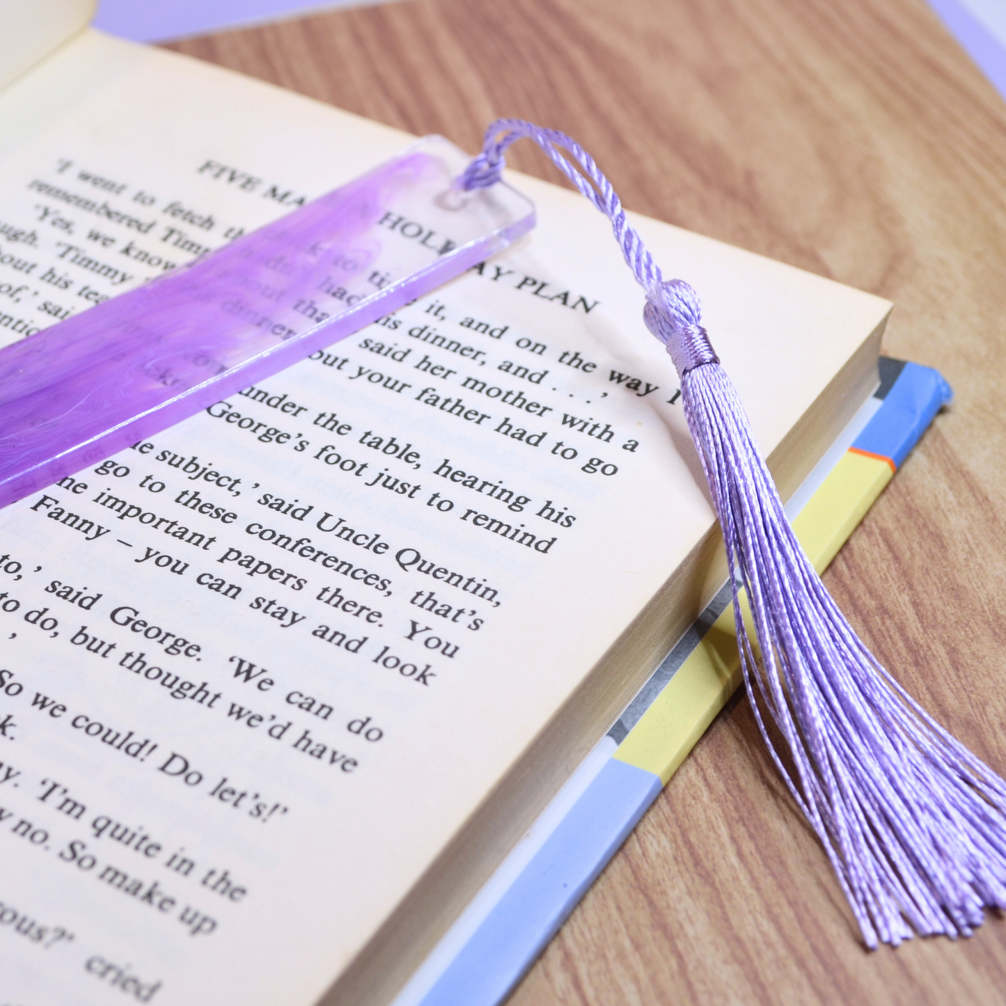Purple Mermaid Tail Resin Bookmark