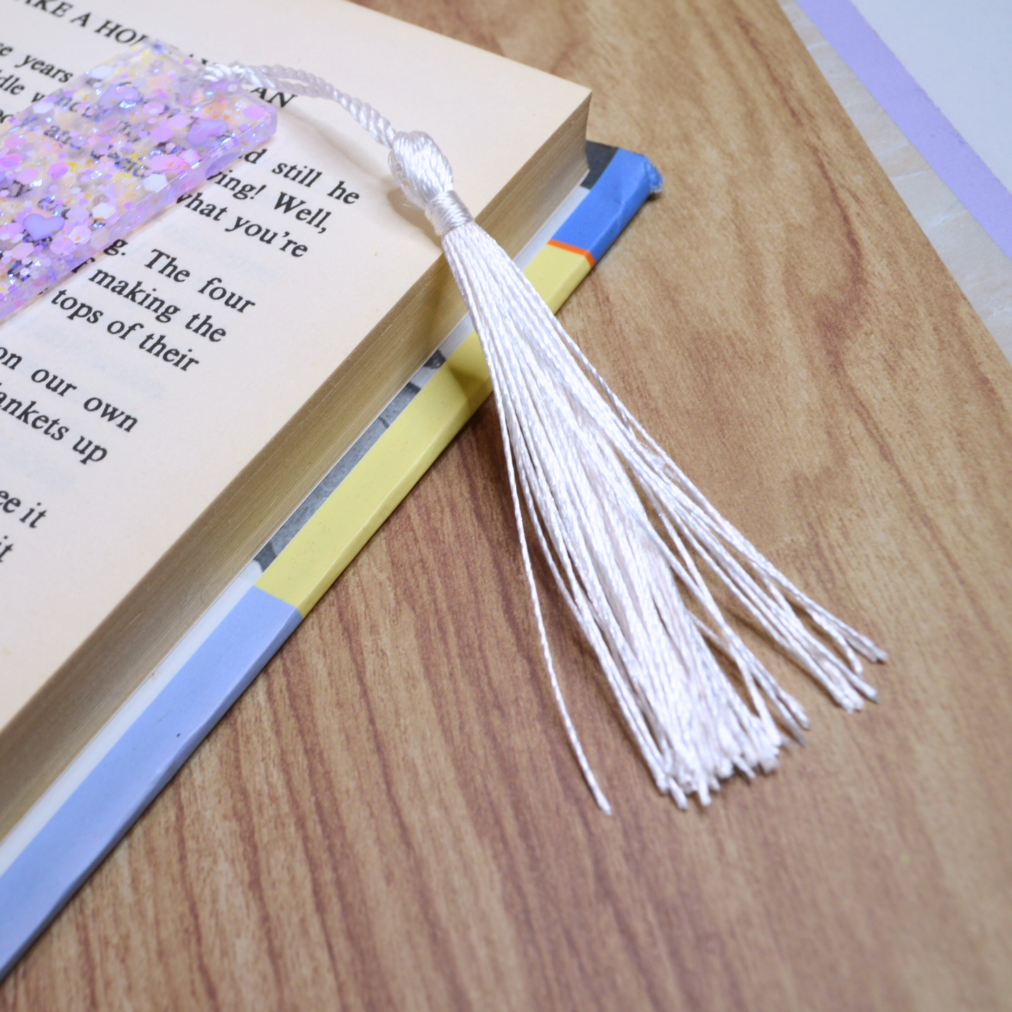 Lilac Purple Confetti Resin Bookmark