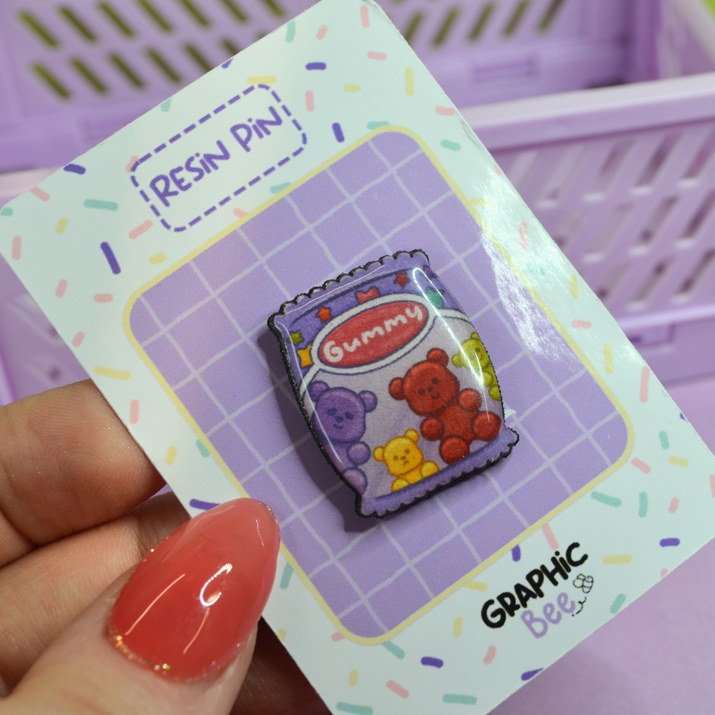 Gummy Packet of Bears Resin Pin