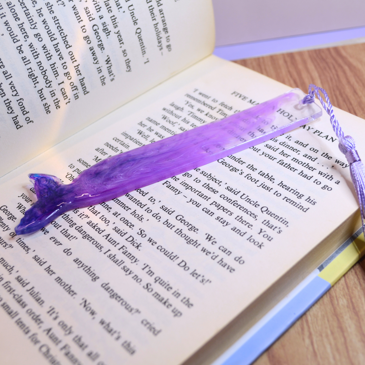 Purple Mermaid Tail Resin Bookmark