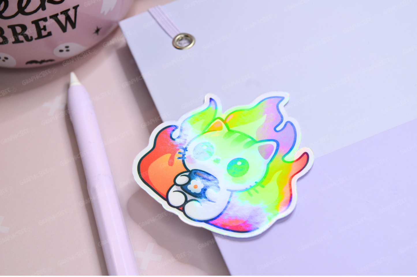 Everything is fine cat sticker