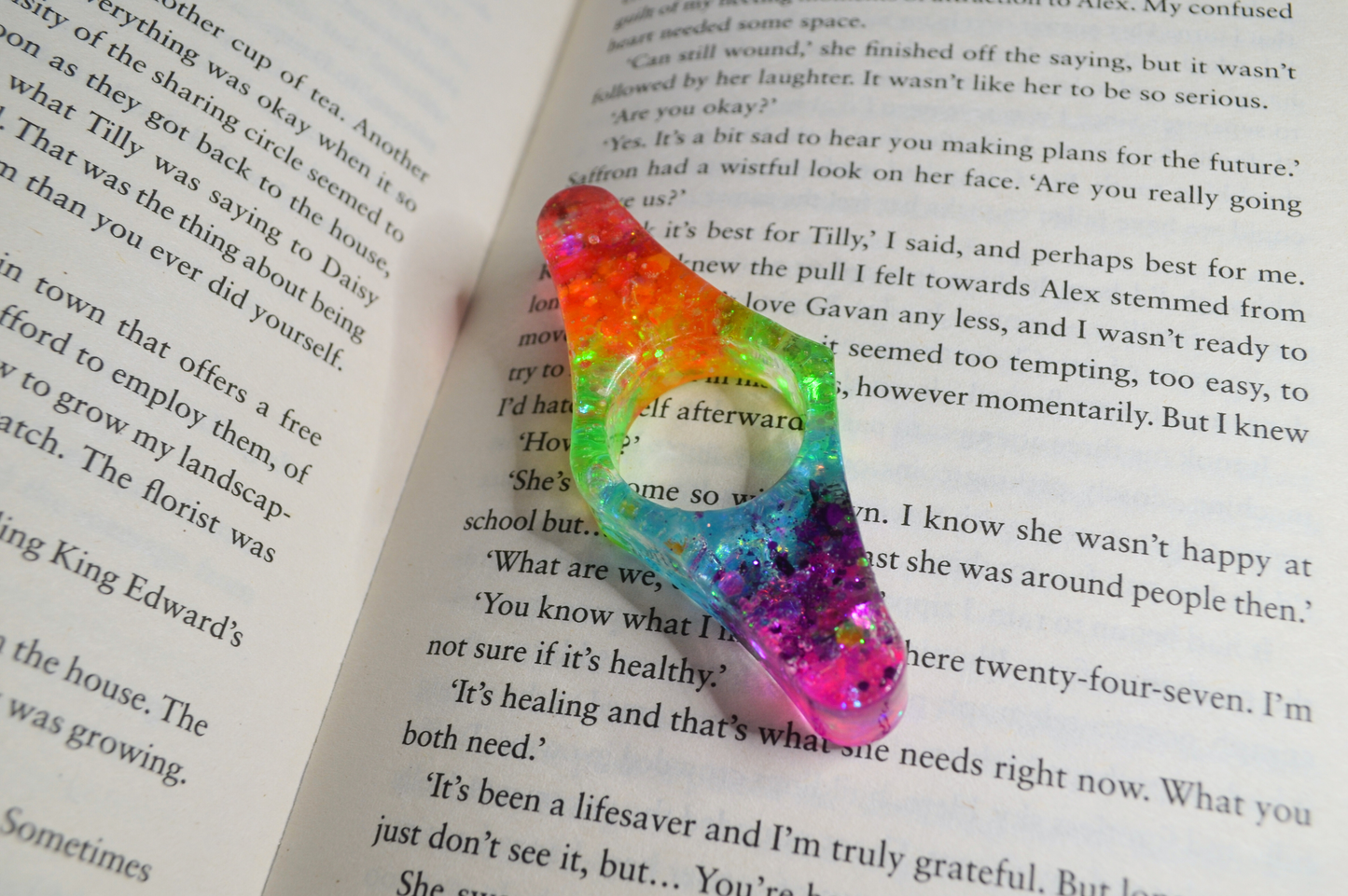 Rainbow Glitter Resin Page Holder