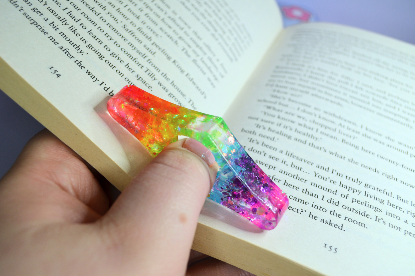 Rainbow Glitter Resin Page Holder