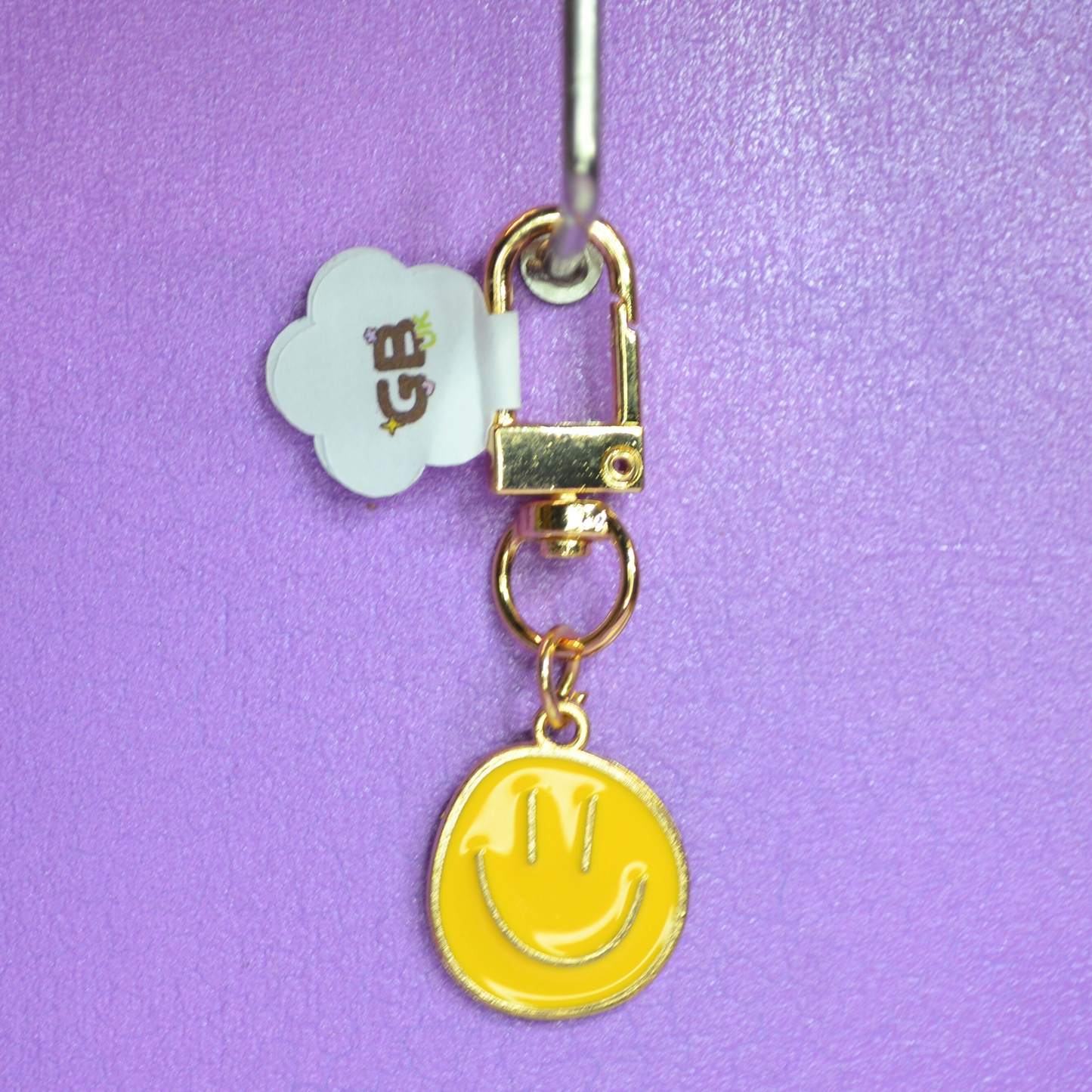 Happy Face Enamel Keyring - Various Colors Available
