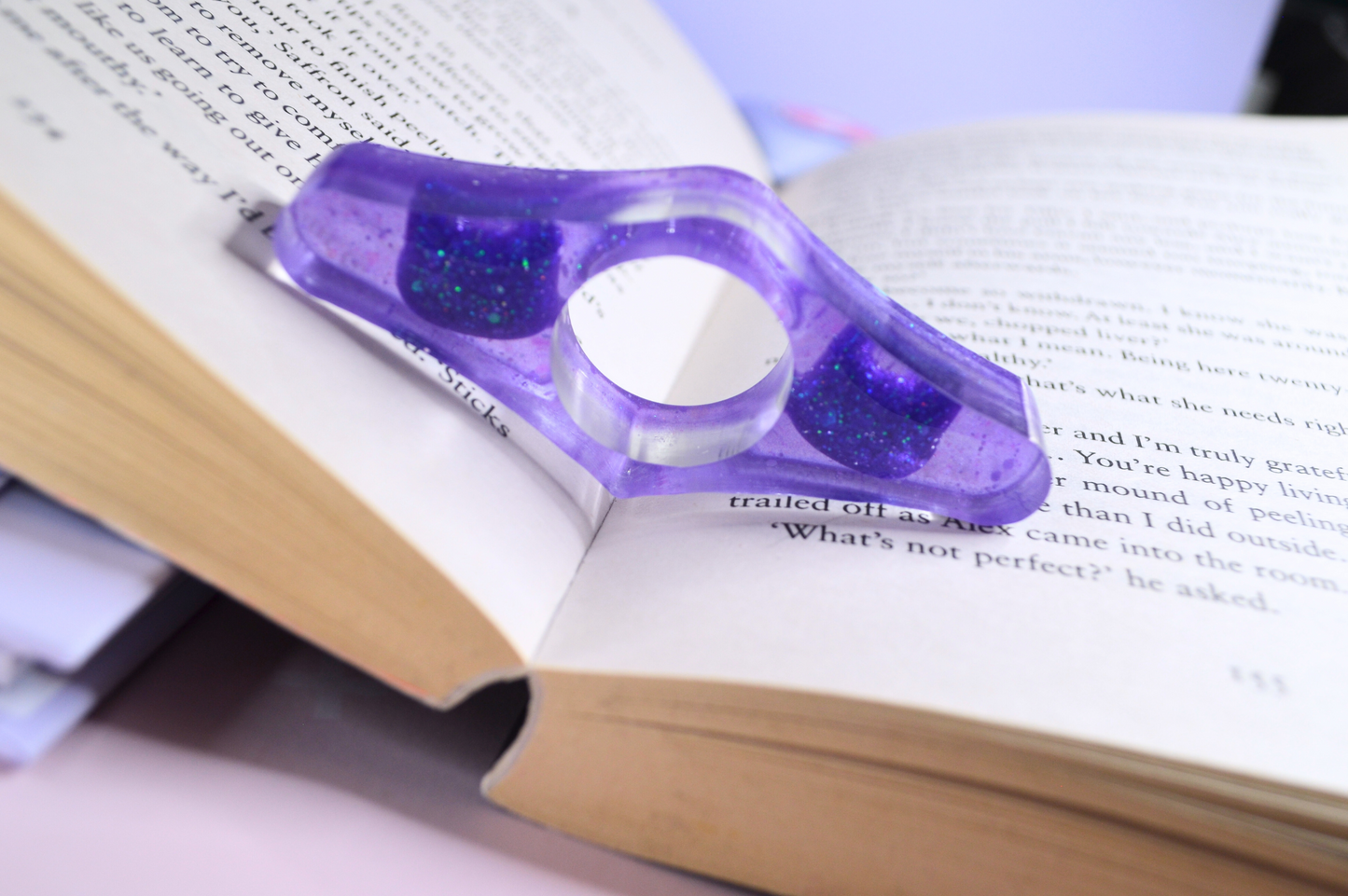 Glitter Cat Purple Resin Page Holder