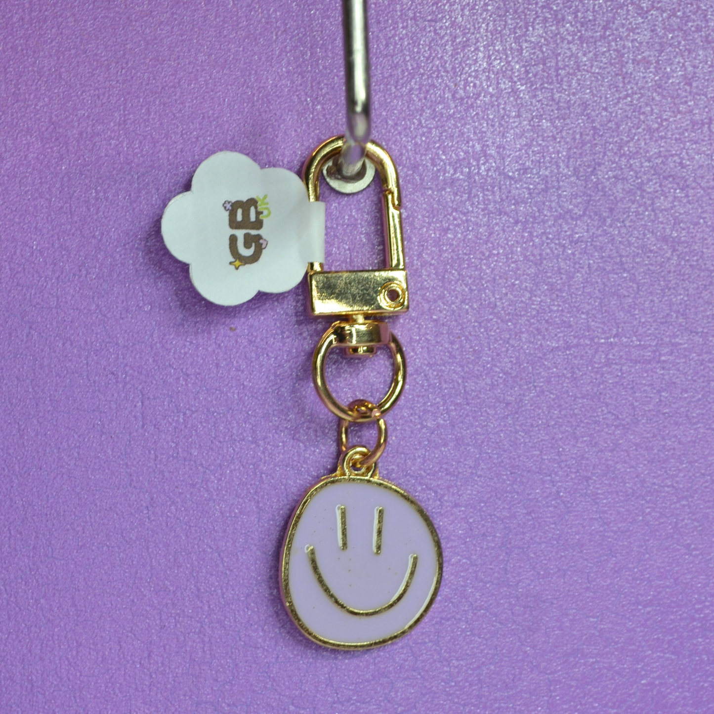 Happy Face Enamel Keyring - Various Colors Available