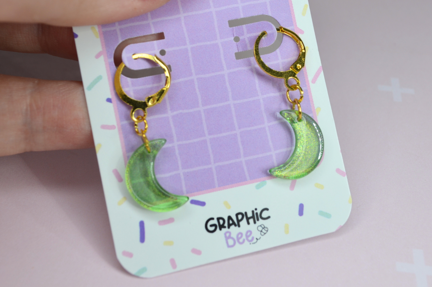 Celestial Crescent Moon Earrings  - Available in many colors