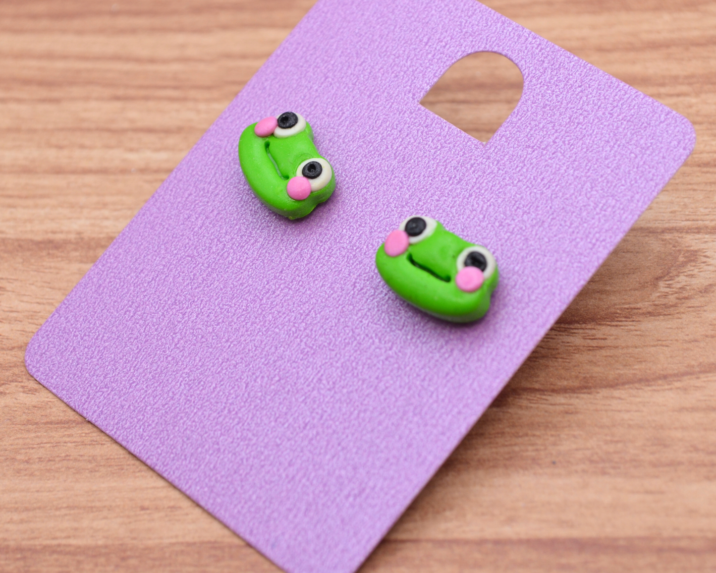 Froggy Face Clay Stud Earrings