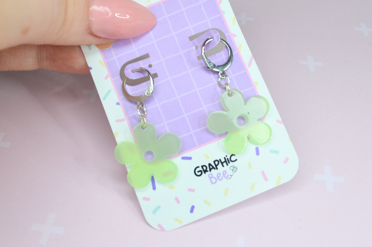 Bright Flower Charm Earrings - Available in many colors
