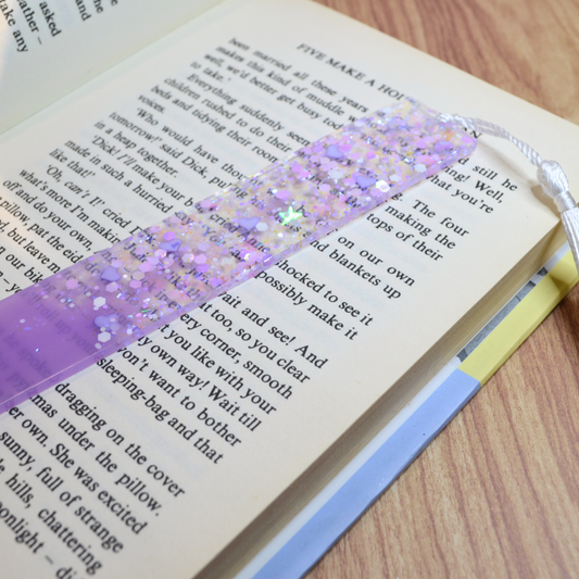 Lilac Purple Confetti Resin Bookmark