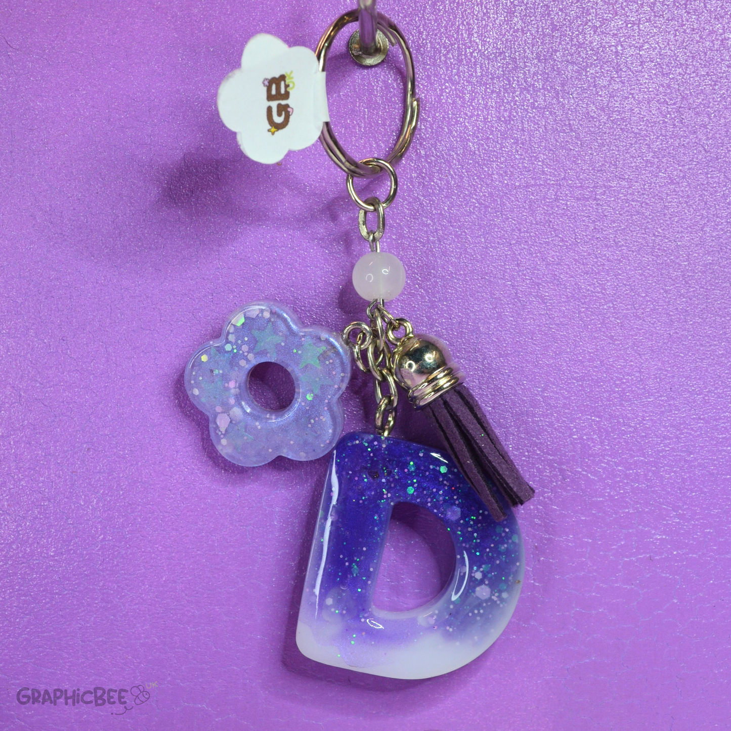 D - Letter Resin Keyring - Various Styles Available