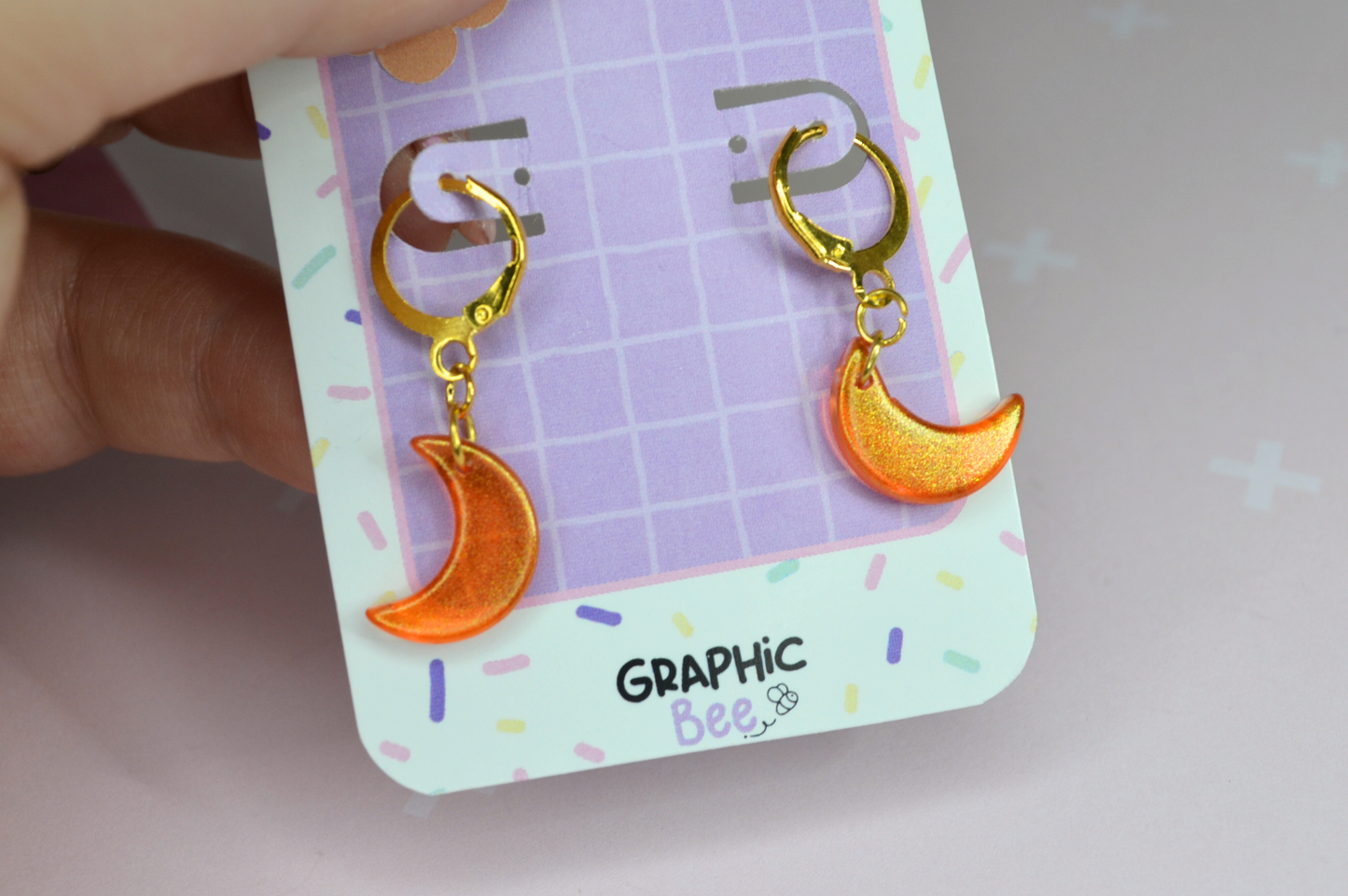 Celestial Crescent Moon Earrings  - Available in many colors