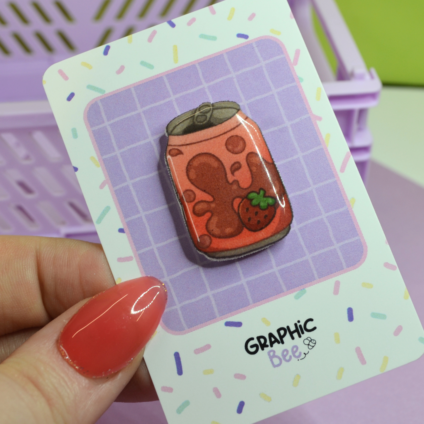 Strawb Soda Resin Pin