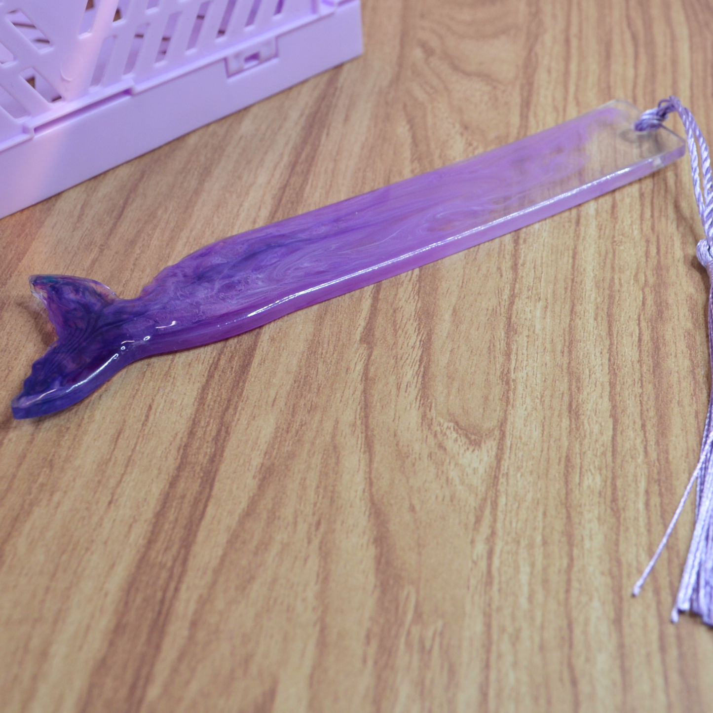 Purple Mermaid Tail Resin Bookmark