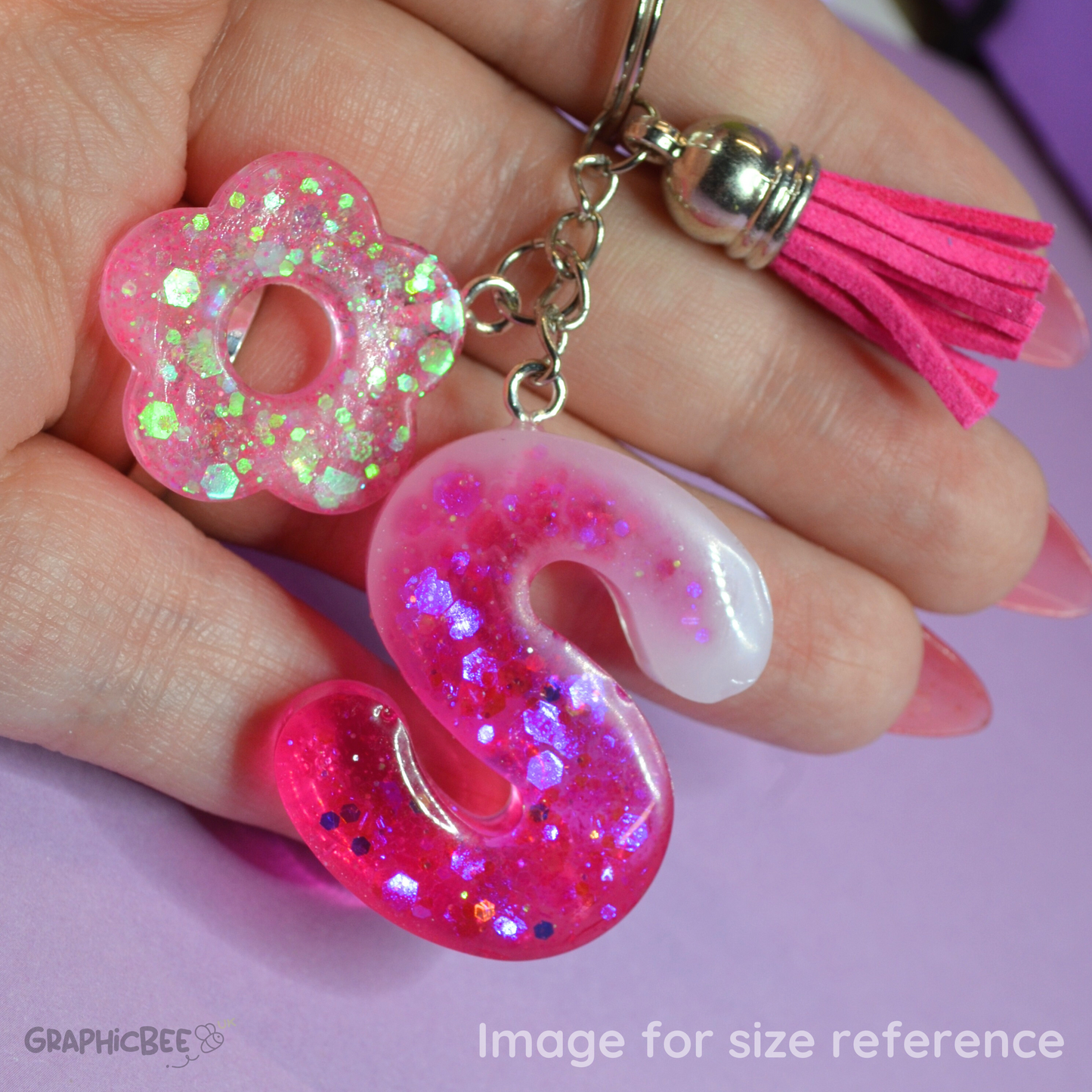 A - Letter Resin Keyring - Various Styles Available